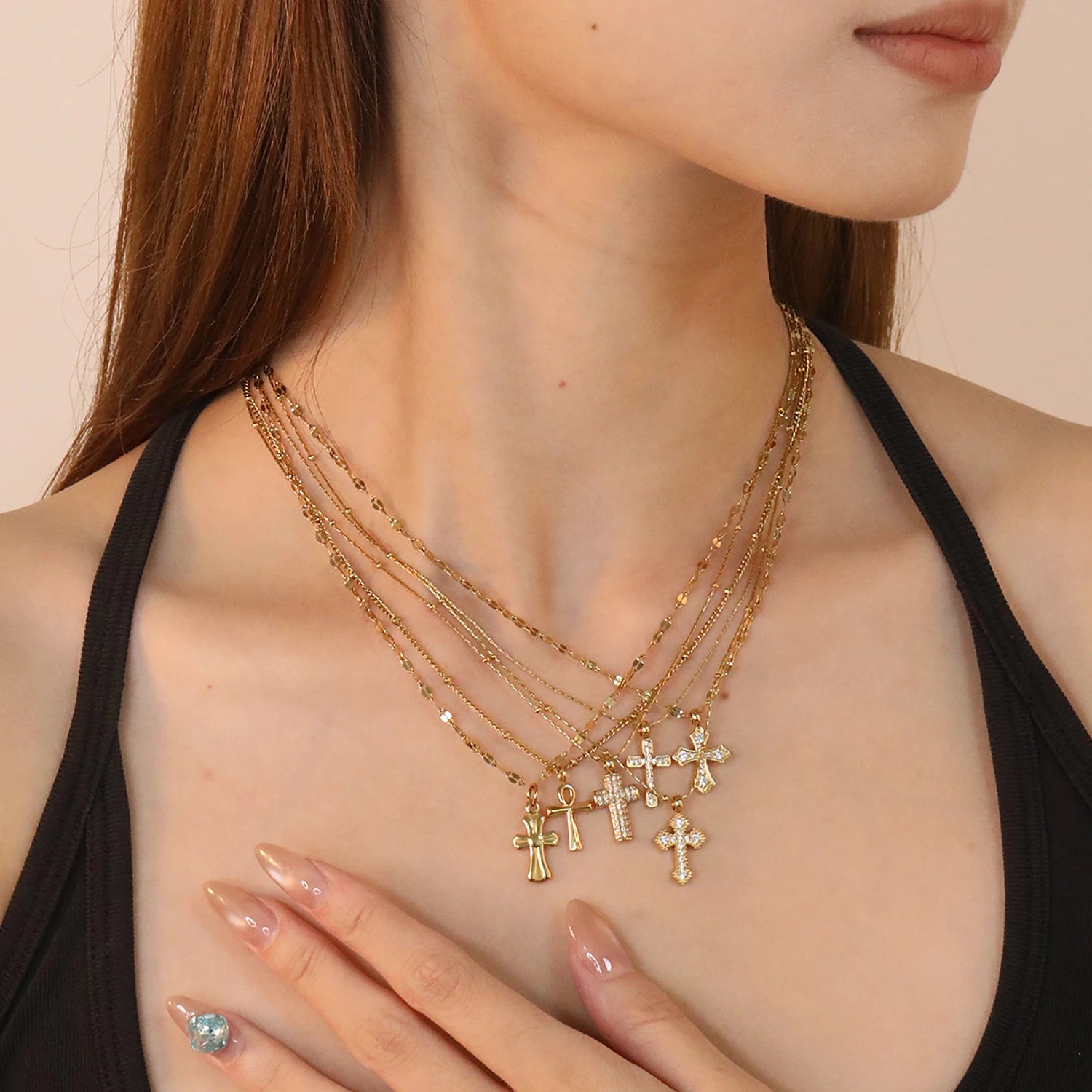 gold cross necklace