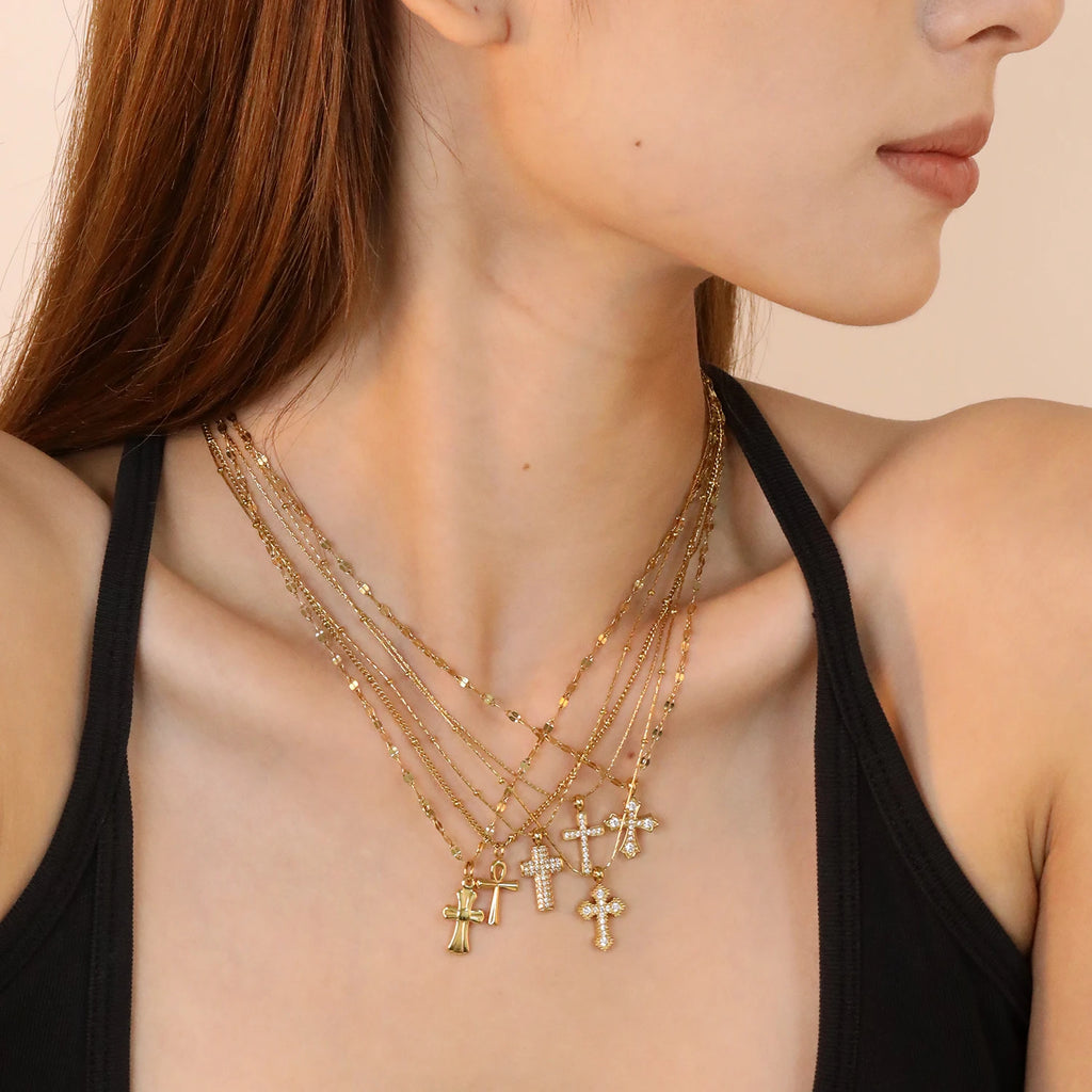 gold cross necklace